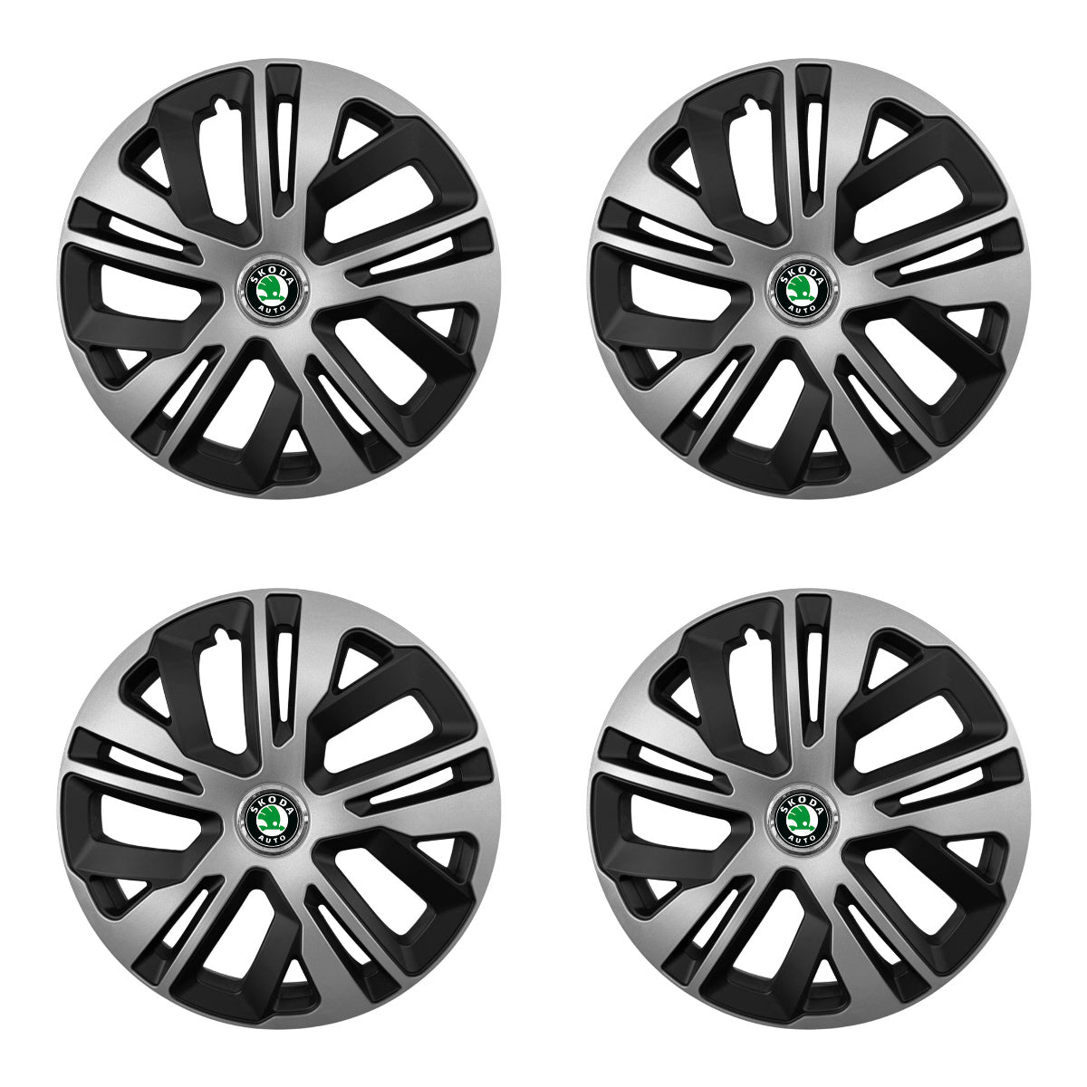 Set 4 capace 15 inch // Grafit Raven II, compatibil cu gama auto SKODA ,bi-color