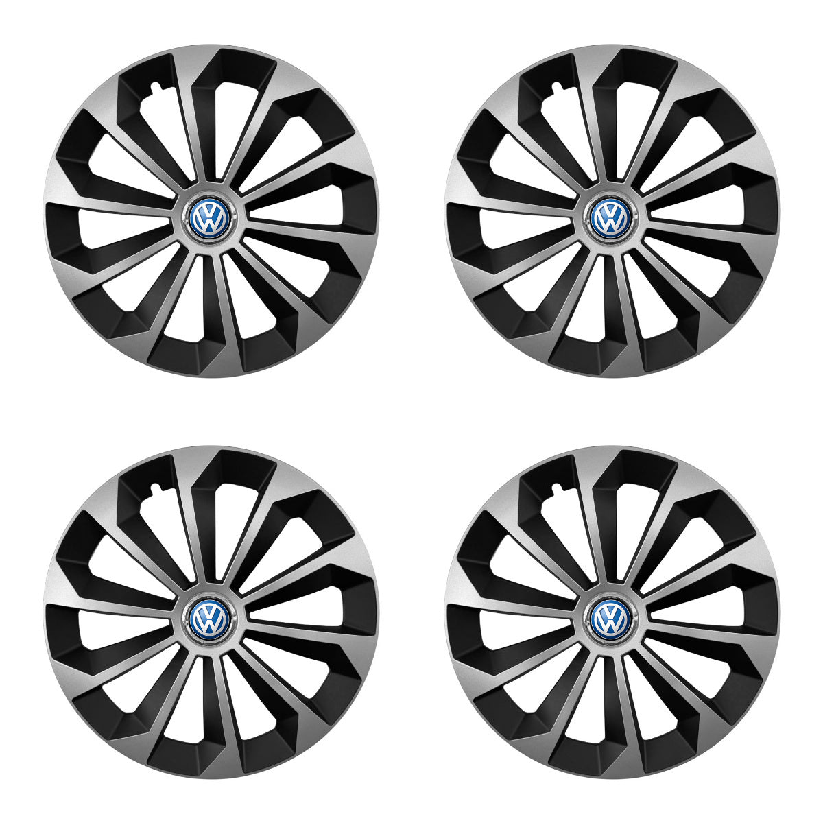 Set 4 capace 16 inch // Grafit FAME II, compatibil cu gama auto Volkswagen,bi-color, Sigla Albastra