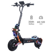 Trotineta Electrica OBARTER D5, Motor 5000W, Autonomie 120 km, Viteza 70 km/h, Acumulator 48V 35AH, Tractiune 2X2, Roti 12 inch, Pliabila, Ideala pentru Glovo/Tazz/Bolt, Negru