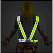 Bretele reflectorizante ajustabile, elastice, ciclism/alergari/constructii, banda 4 cm, verde