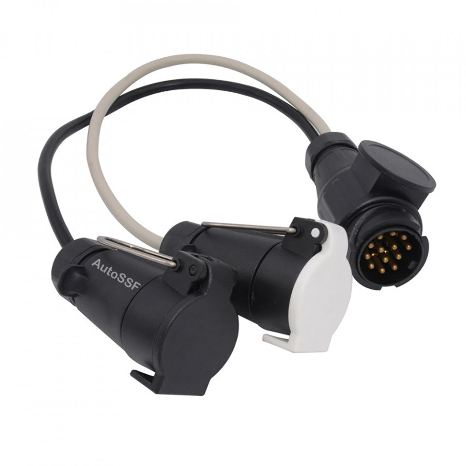 Cablu/Adaptor 13-2x7 pini pentru RULOTA ,negru ,calitate superioara