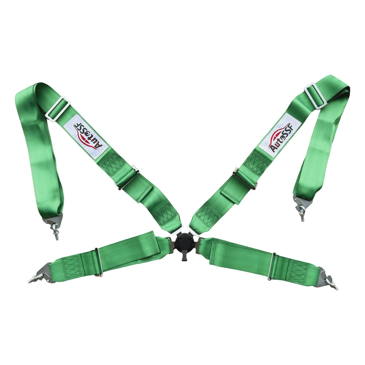 Centura de siguranta cu prindere in 4 puncte, AutoSSF ® latime 75 mm, reglabila, cu eliberare rapida, verde, pentru off-road, rally, dragracing, drifting, karting