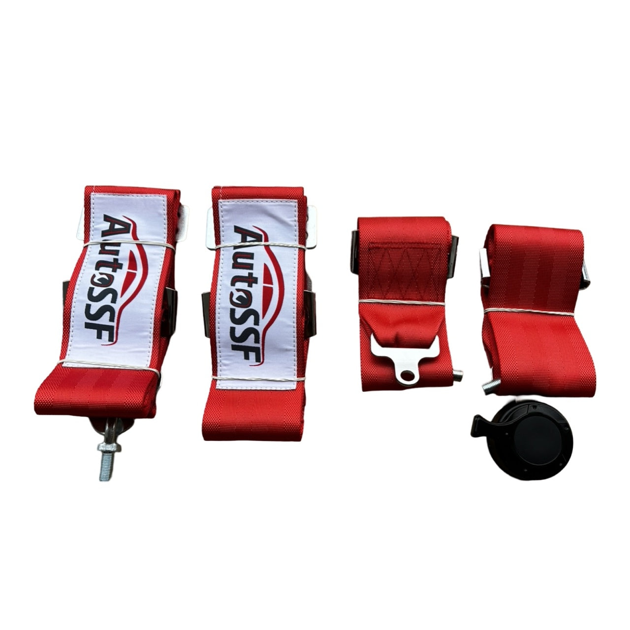 Centura de siguranta cu prindere in 4 puncte, AutoSSF ® latime 75 mm, reglabila, cu eliberare rapida, rosu, pentru off-road, rally, dragracing, drifting, karting