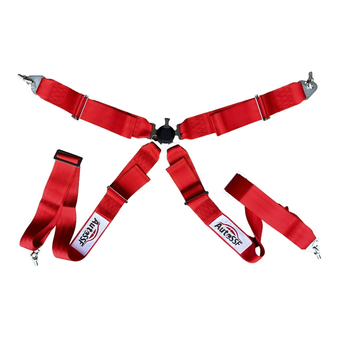 Centura de siguranta cu prindere in 4 puncte, AutoSSF ® latime 75 mm, reglabila, cu eliberare rapida, rosu, pentru off-road, rally, dragracing, drifting, karting
