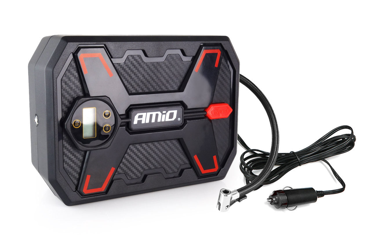 Compresor auto portabil cu LED ,tip borseta , alimentare 12V, max 10 BAR / 150 PSI