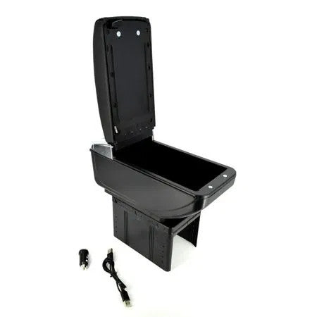 Cotiera auto universala reglabila cu leduri, usb ,suport pahar