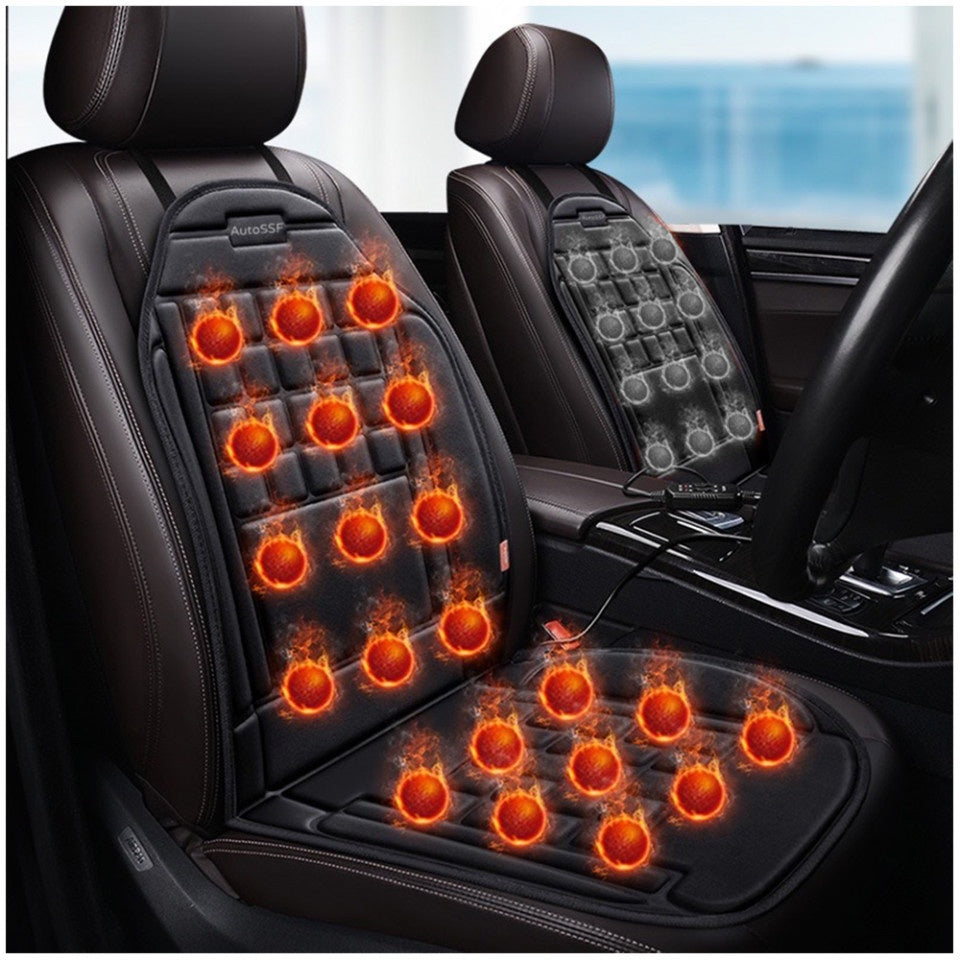 Husa scaun auto cu Incalzire ,anti-transpiratie, aspect elegant, material respirabil,2 trepte de putere , 12V