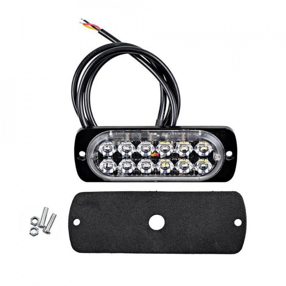 Lampă de semnalizare / avertizare, stroboscop 12 LED, galben ,36w