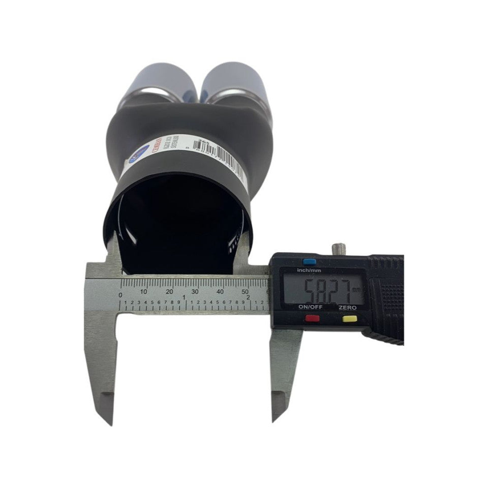 Ornament toba cu 2 iesiri de evacuare Cromat , Lungime 21,5 cm