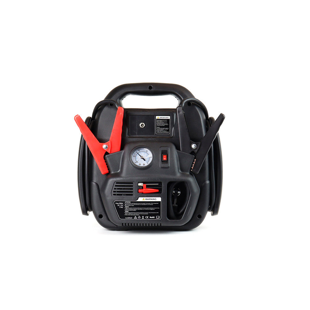Robot pornire cu compresor, jump starter 17Ah 900A 4 in1, lanterna, USB, priza 12V 02523 Amio