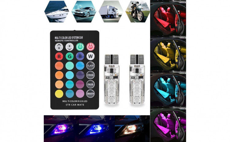 Set 2 Becuri Pozitie Colorat cu Telecomanda