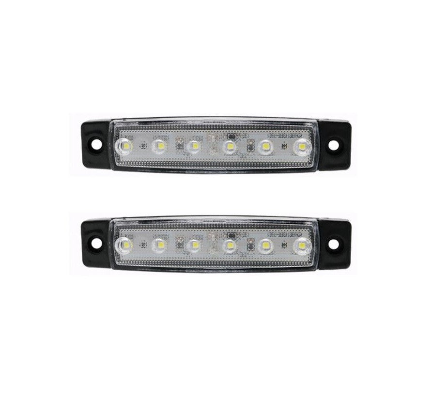 Set 2 bucati, lampa laterala 6 leduri 12V, pentru camioane, remorci, tractoare, lumina alba