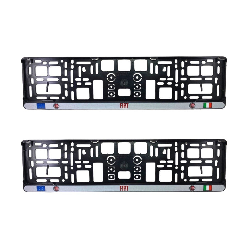 Set 2 x Suport numar inmatriculare slim, pentru FIAT, dimensiune standard, potrivire perfecta, plastic flexibil