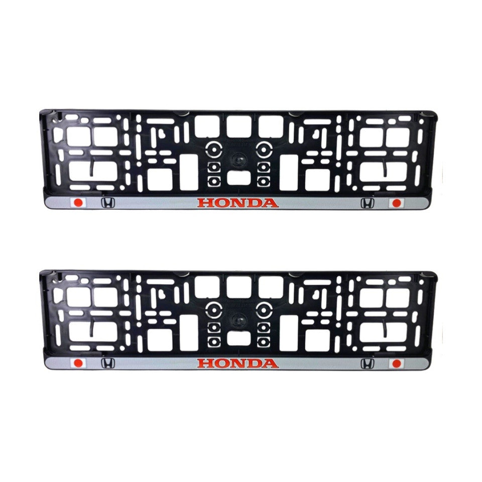 Set 2 x Suport numar inmatriculare slim, pentru HONDA, dimensiune standard, potrivire perfecta, plastic flexibil