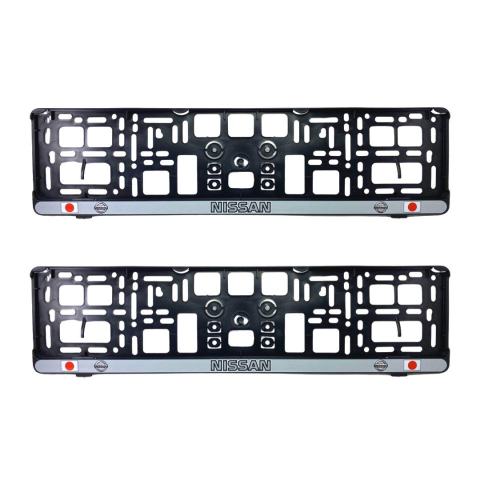 Set 2 x Suport numar inmatriculare slim, pentru NISSAN dimensiune standard, potrivire perfecta, plastic flexibil