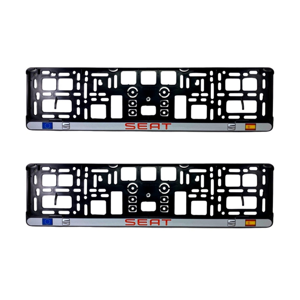 Set 2 x Suport numar inmatriculare slim, pentru SEAT dimensiune standard, potrivire perfecta, plastic flexibil