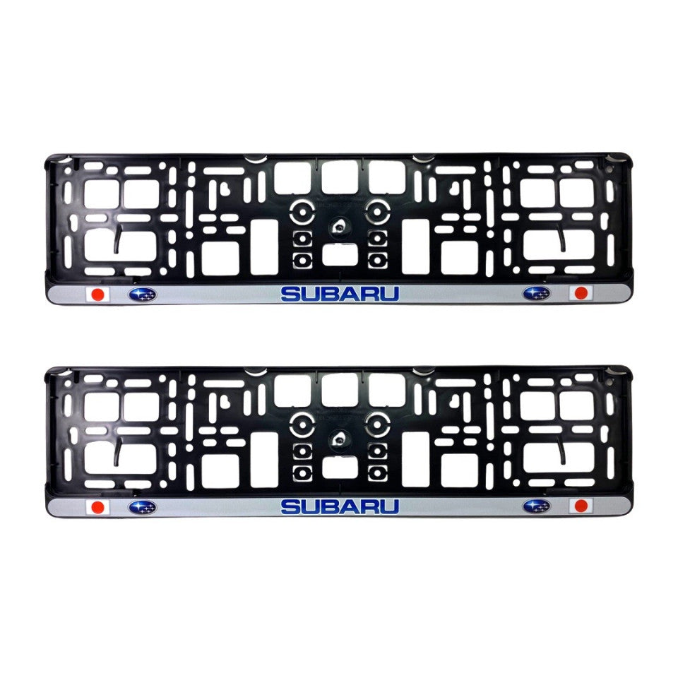 Set 2 x Suport numar inmatriculare slim, pentru SUBARU dimensiune standard, potrivire perfecta, plastic flexibil
