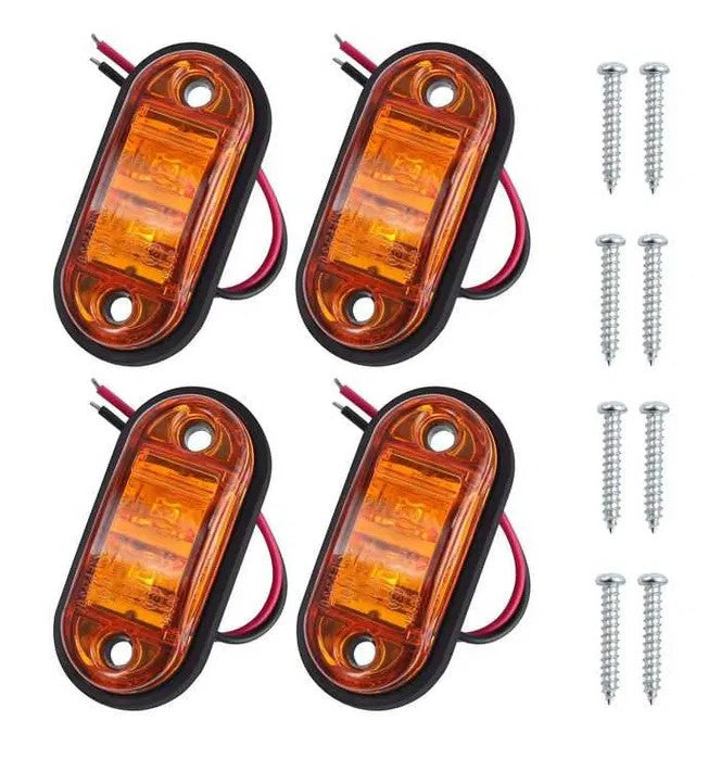 Set 4 Bucati Lampa Laterala LED,2 SMD, Rezistent la Apa,80 lumen,12V, Chihlimbar, Pentru Camioane, Remorci, Tractoare