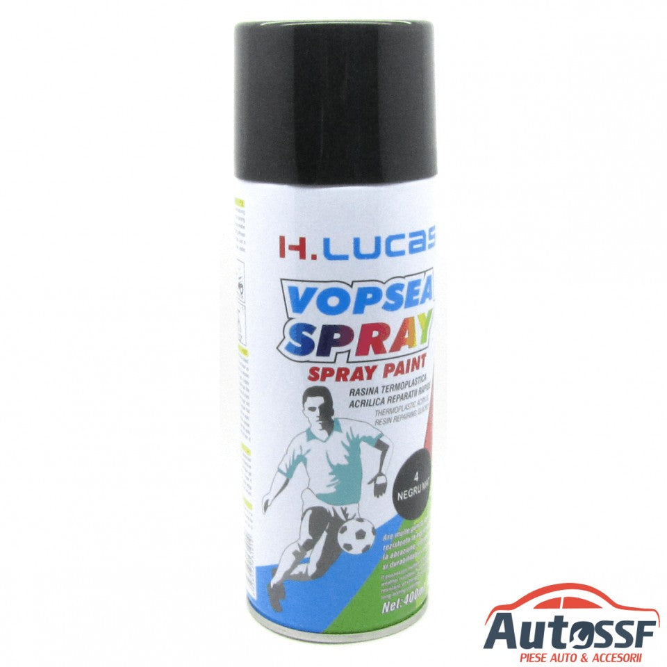 Spray vopsea universal ,culoare NEGRU MAT,cantitate 400ml