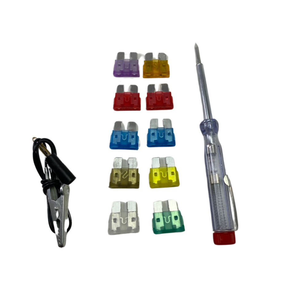 Tester de TENSIUNE/CURENT tip Surubelnita ,SET complet cu sigurante