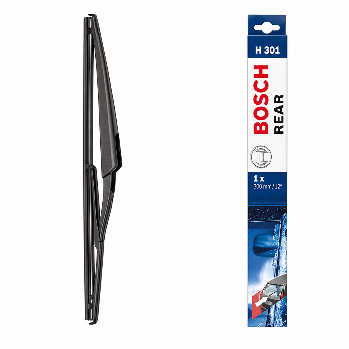 Ștergător Lunetă Bosch H301, 300 mm, Lamă Cauciuc cu Grafit, pentru Ștergător Spate, Montaj Rapid