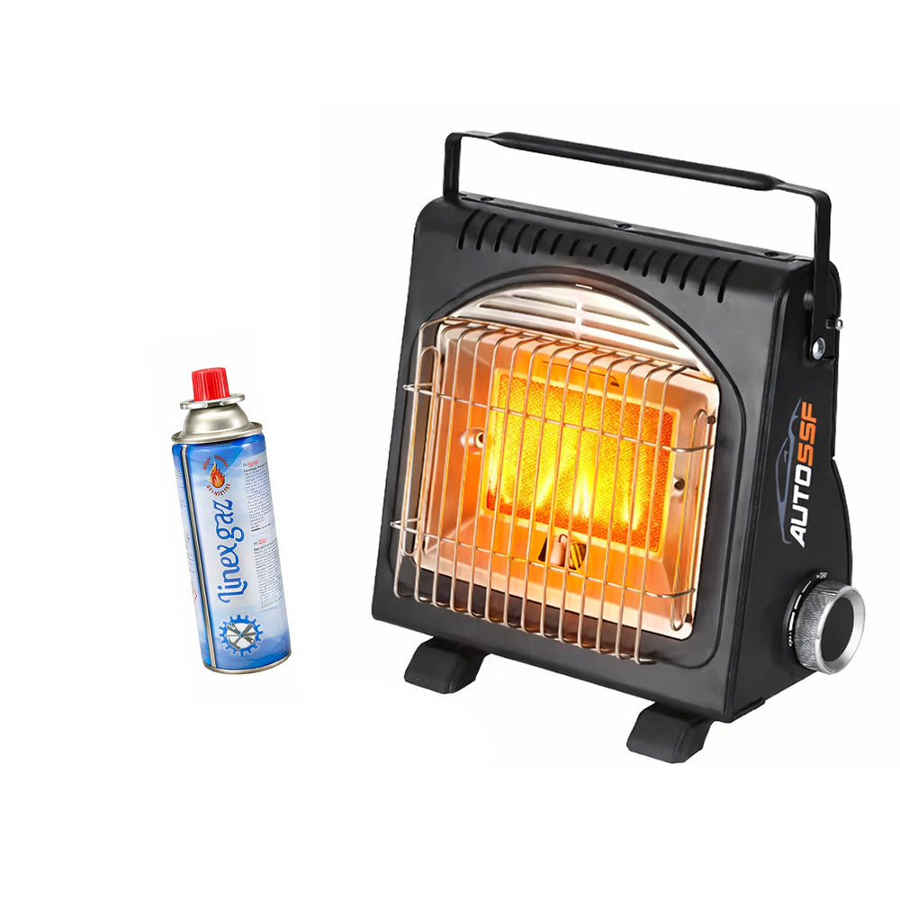 Pachet incalzitor si arzator portabil AutoSSF® pentru camping, aprindere piezo plus 1 butelii, 410ml