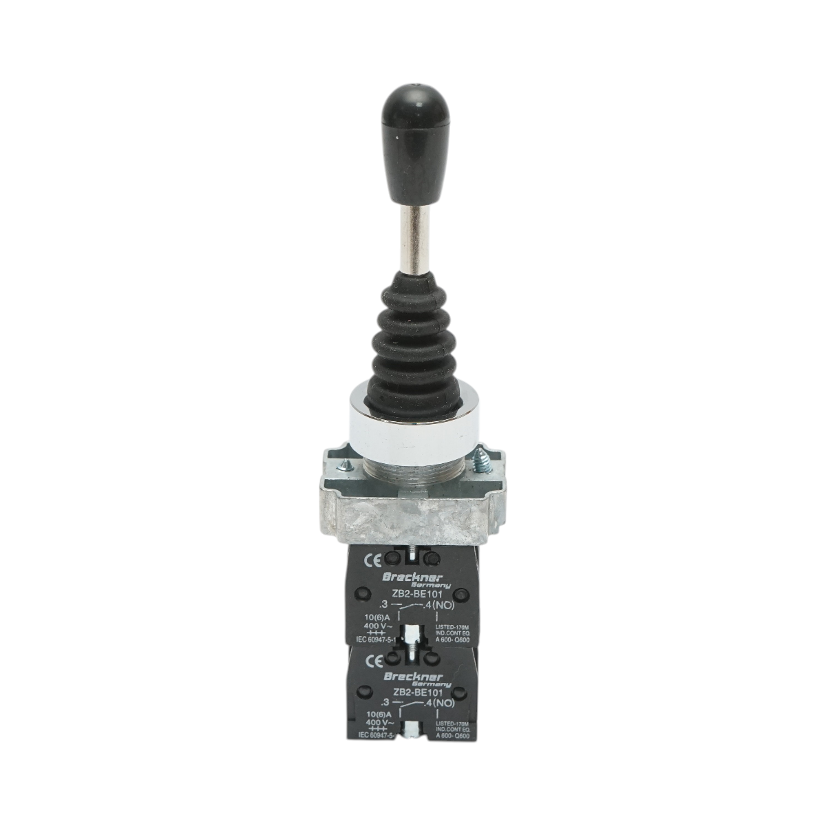 Comutator Joystick Industrial cu 4 Direcții, Revenire Automată cu Arc, 4NO, 10A, 400V
