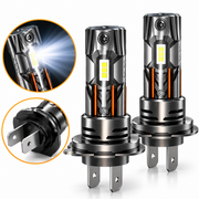 Set 2 Becuri LED H7, 60W, 6500K, Cipuri 7035, 12V DC, Ventilator Răcire, Aluminiu 6063, IP68