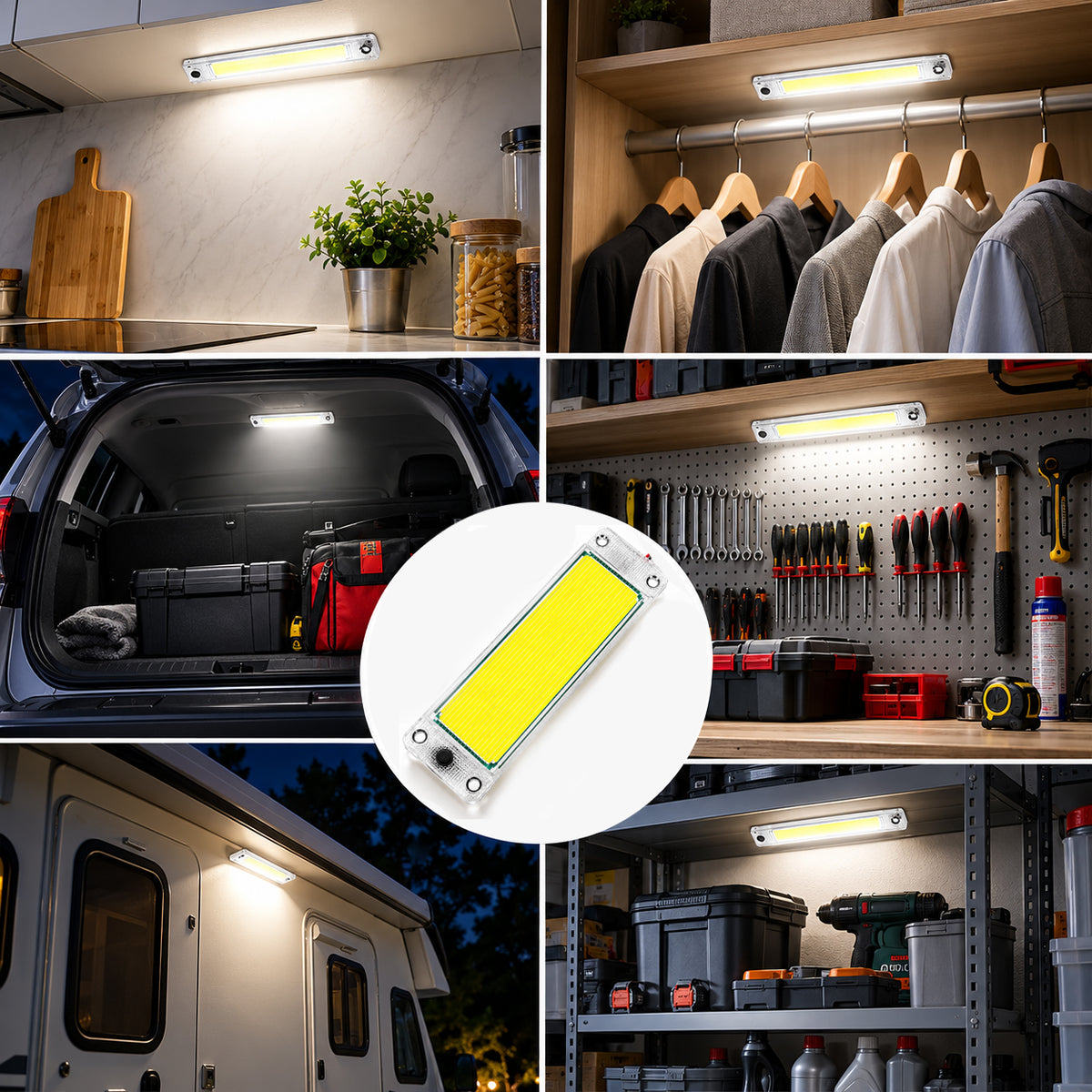 Plafonieră Auto LED COB, 12V-30V, 1900 lm, 25 cm, Lumină Alb Rece 6000K, Unghi 175°, pentru Dube, Camioane și Rulote, Gospodarie