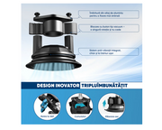 Suport auto pentru telefon profesional AutoSSF, Premium, Negru Montare pe parbriz sau bord