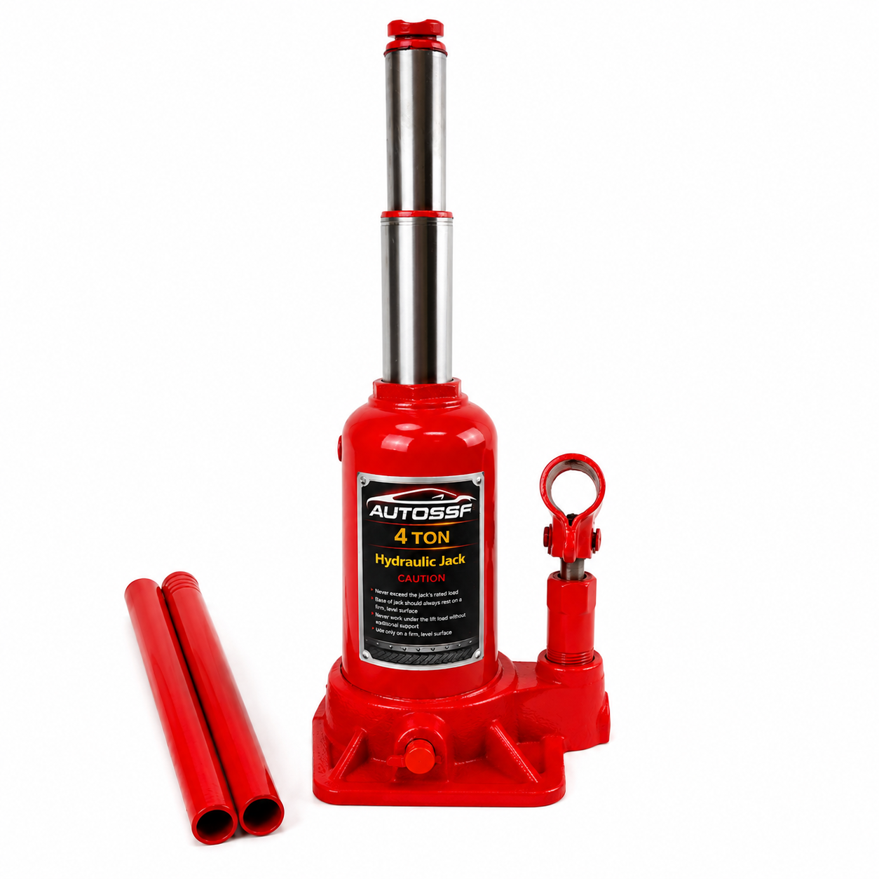 Cric Hidraulic cu 2 Pistoane, Capacitate 4 Tone, Piston Telescopic Dublu, 130–330 mm, AutoSSF®