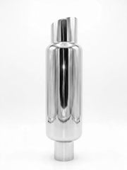 Tobă Sport Universală Auto & Moto cu Silencer Reglabil, Full Chrome – Slash Cut, AutoSSF