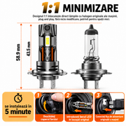 Set 2 Becuri LED H7, 60W, 6500K, Cipuri 7035, 12V DC, Ventilator Răcire, Aluminiu 6063, IP68