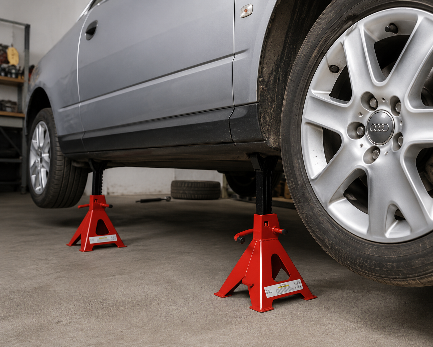 Set 2 Capre Auto AutoSSF, 3 Tone, Înălțime Reglabilă 290–420 mm, Blocare Automată