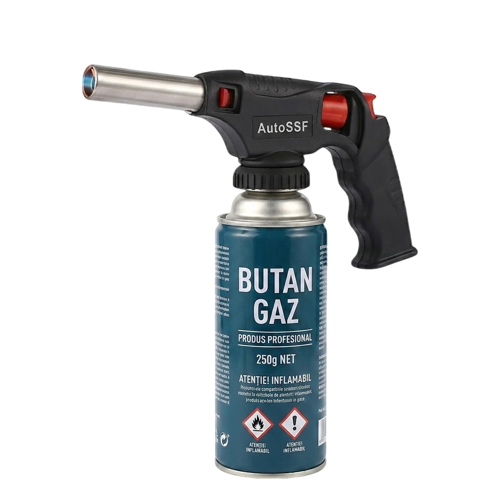 Arzător camping cu aprindere automată + butelie gaz 220 g