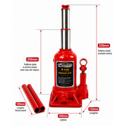 Cric Hidraulic cu 2 Pistoane, Capacitate 4 Tone, Piston Telescopic Dublu, 130–330 mm, AutoSSF®