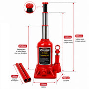 Cric Hidraulic cu 2 Pistoane, Capacitate 4 Tone, Piston Telescopic Dublu, 130–380 mm, AutoSSF®