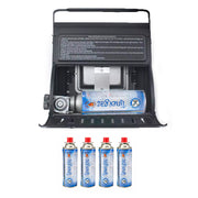 Pachet incalzitor si arzator portabil AutoSSF® pentru camping, aprindere piezo plus 4 butelii, 410ml