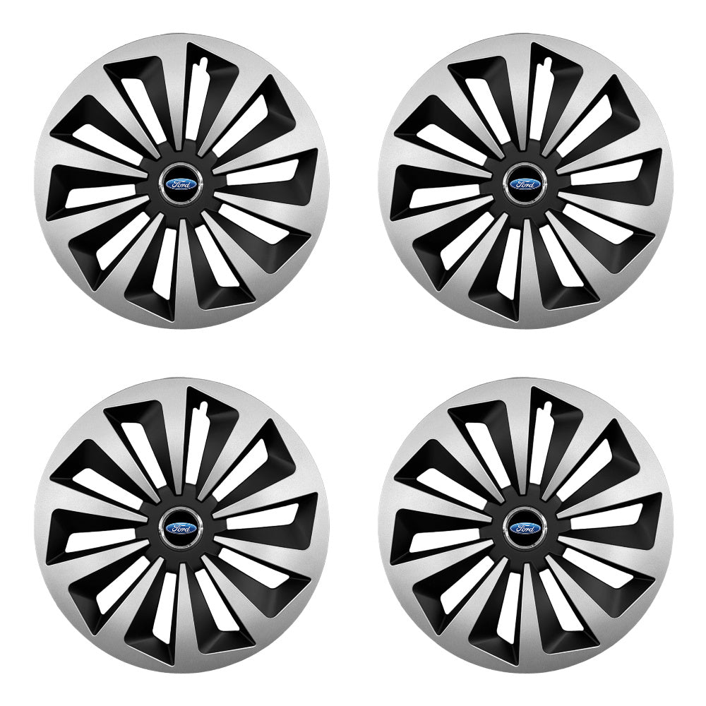 Set 4 capace 15 inch // Grafit FOX, compatibil cu gama auto Ford, bi-color