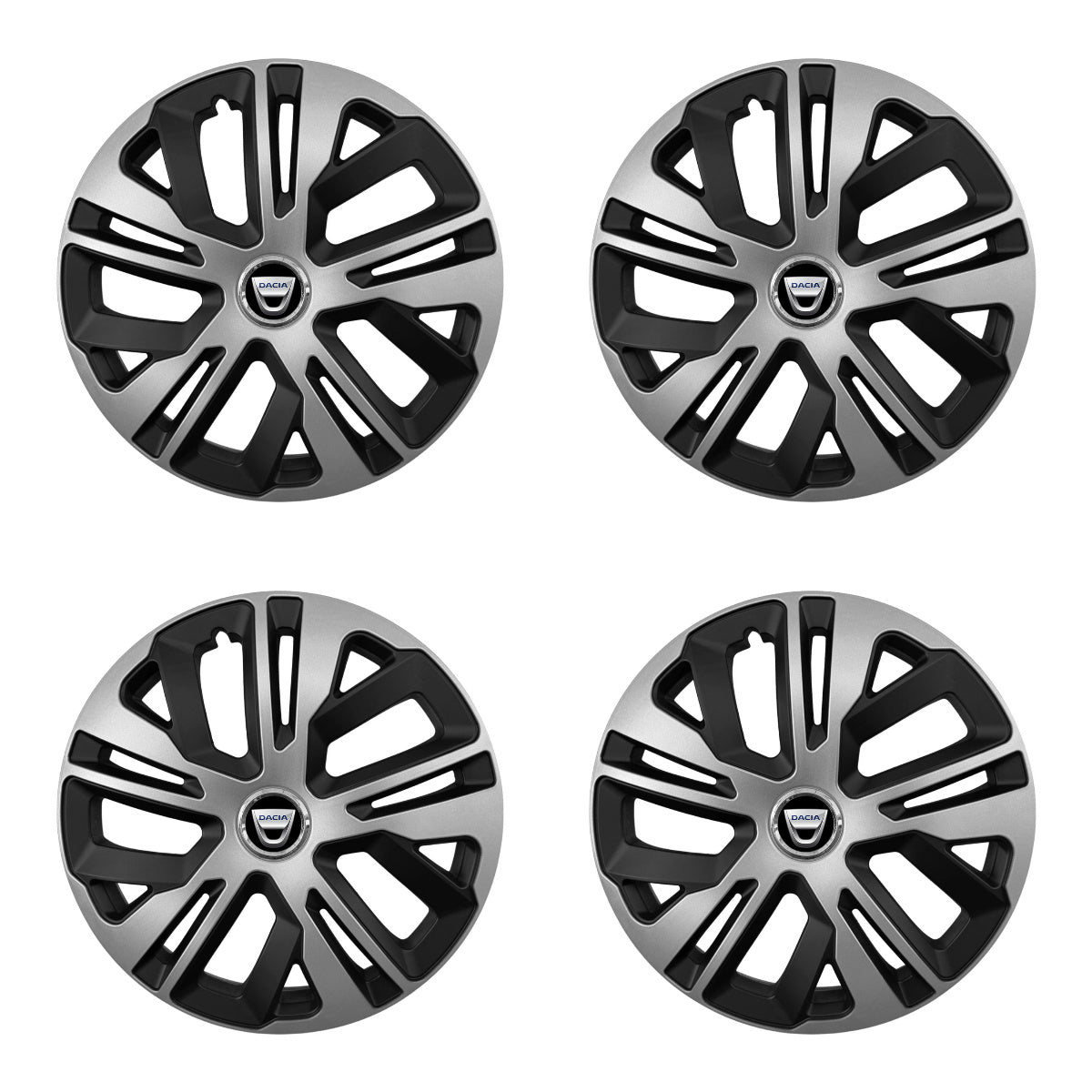 Set 4 capace 15 inch // Grafit Raven II, compatibil cu gama auto Dacia ,bi-color