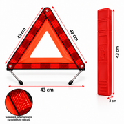Triunghi reflectorizant auto, omologat ECE R27, pliabil, 43 x 43 x 43 cm