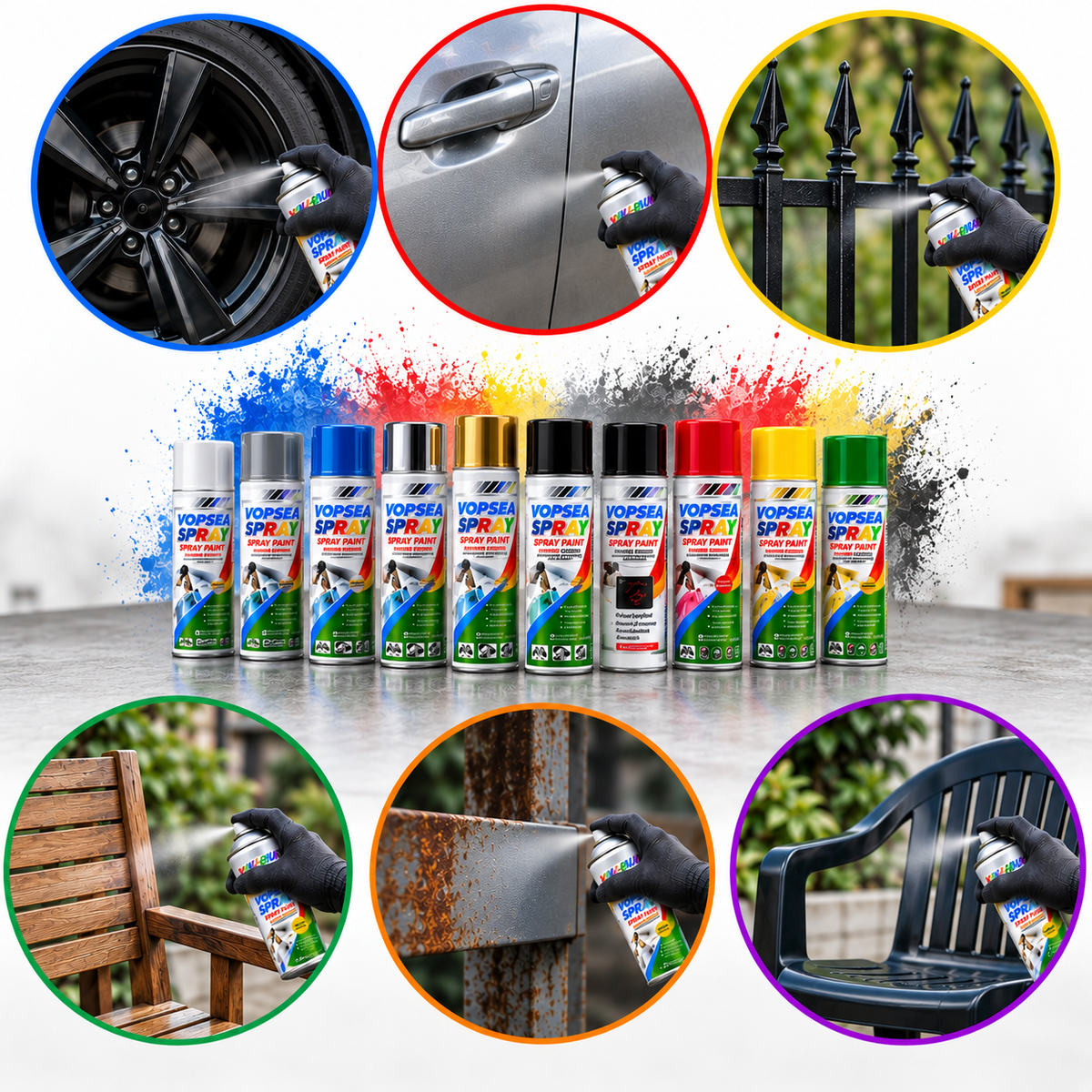Spray Vopsea Universală Albastru, 400 ml, pentru Metal, Lemn, Sticlă, Plastic și Diverse Suprafețe