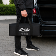 Geantă Organizare Portbagaj Auto, pentru Kit Siguranta, Cabluri, Unelte și Accesorii, Material Rezistent, Neagră AutoSSF®