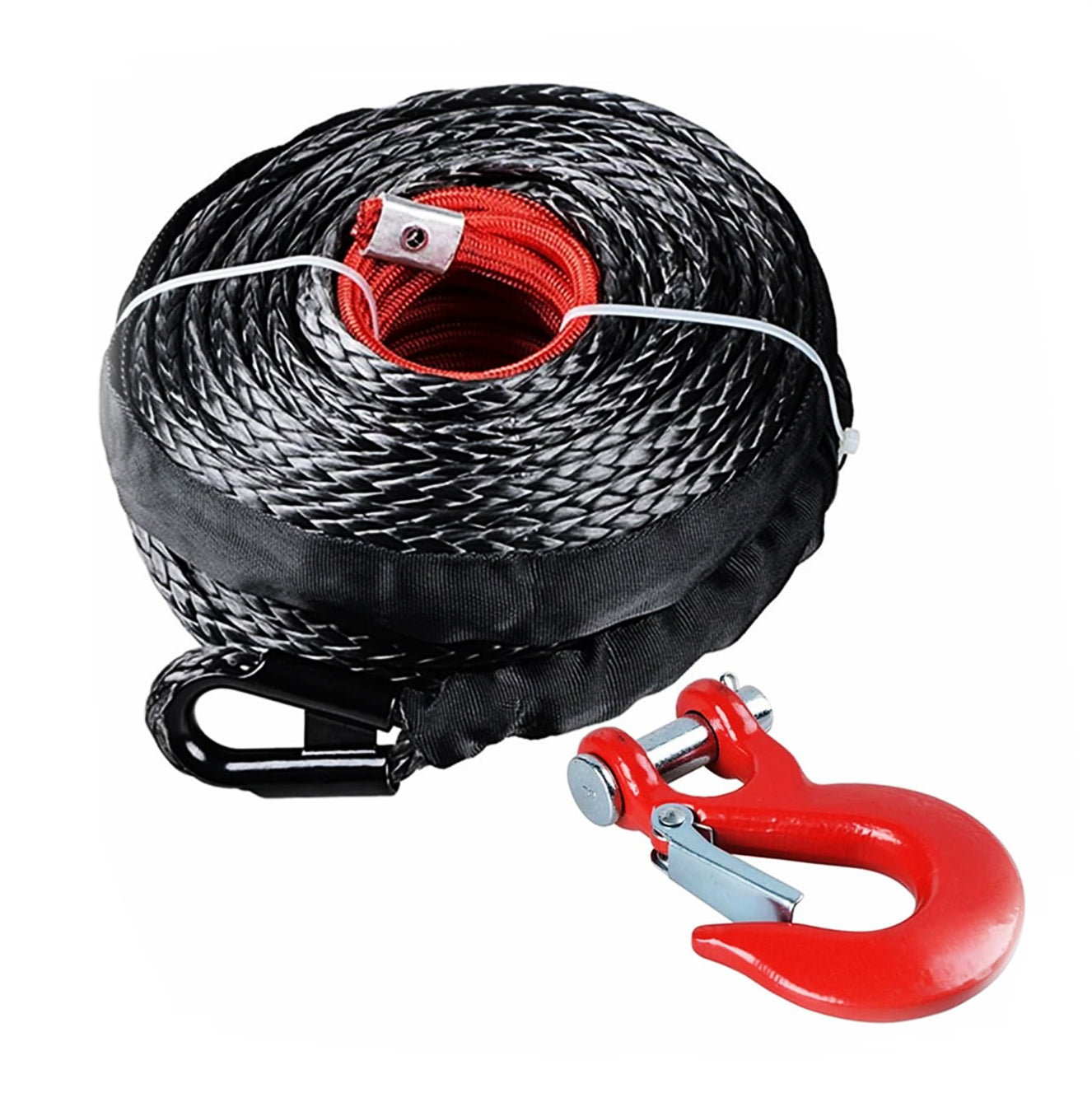 Sufa / Plasmă sintetică pentru troliu auto 9.5mm x 25m cu cârlig inclus