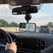 Suport Auto Magnetic pentru Telefon, Prindere cu Vid ON/OFF, Magnet Puternic, Pliabil și Reglabil 360°, Braț Extensibil, Fixare pe Bord și Suprafețe Netezi, Negru