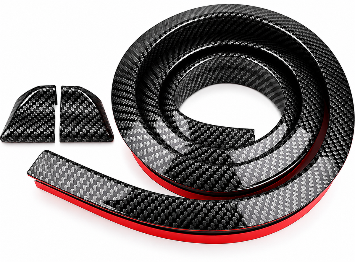 Eleron Auto Universal M Design, Aspect Carbon, Cauciuc Flexibil, Bandă Adezivă 3M, pentru Portbagaj, 145 x 4,5 x 2 cm, L Size