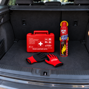 Trusă Medicală Auto DIN 13164 cu Stingator Tip Spray Cu Spuma 1000ml și Mănuși de Protecție AutoSSF®