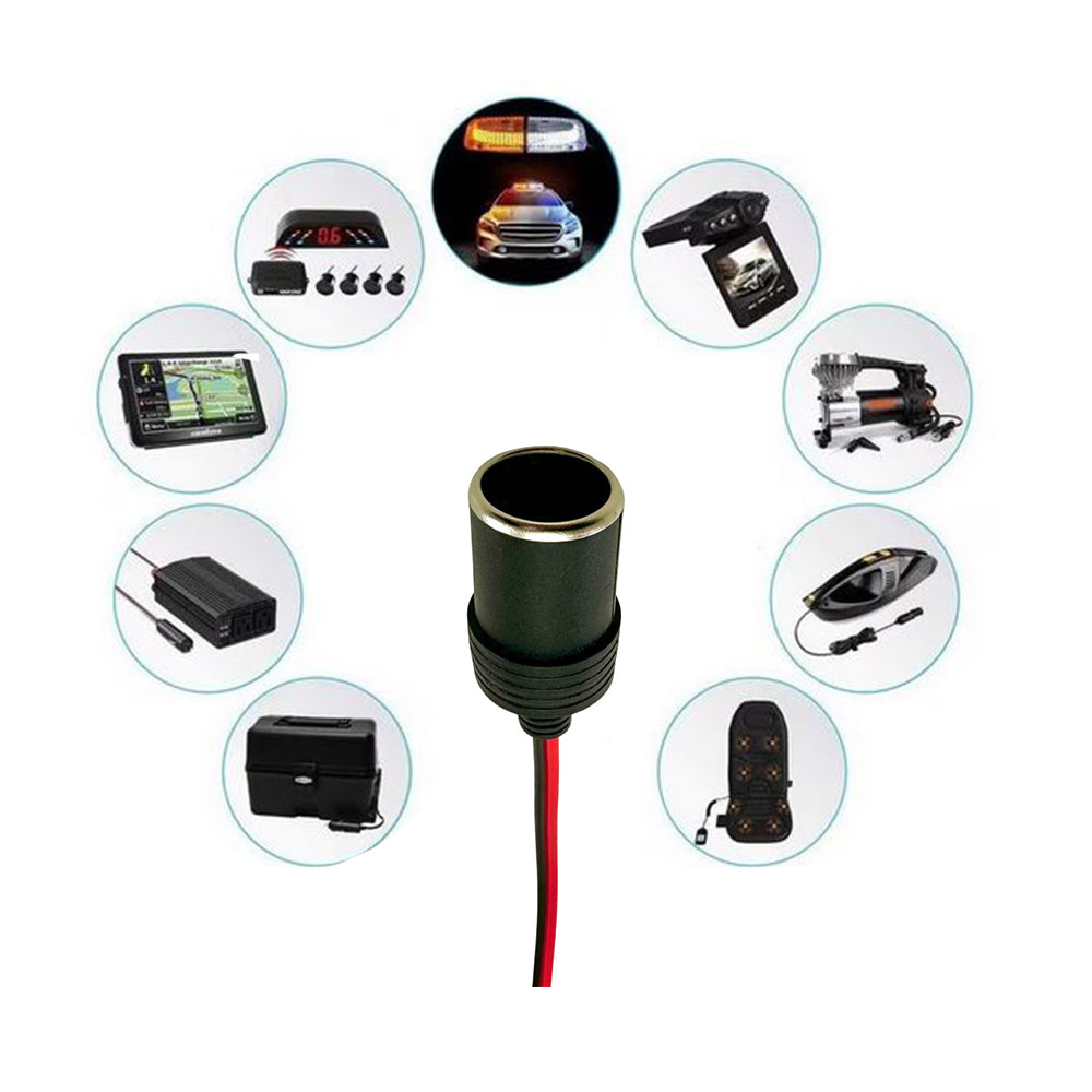 Mufa bricheta 12V, tip mama, 15A, lungime 30 cm, universal, cablu 2x1.5 mm