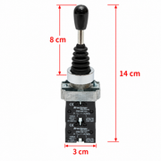Comutator Joystick Industrial cu 4 Direcții, Revenire Automată cu Arc, 4NO, 10A, 400V