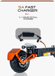 Trotineta Electrica OBARTER D5, Motor 5000W, Autonomie 120 km, Viteza 70 km/h, Acumulator 48V 35AH, Tractiune 2X2, Roti 12 inch, Pliabila, Ideala pentru Glovo/Tazz/Bolt, Negru